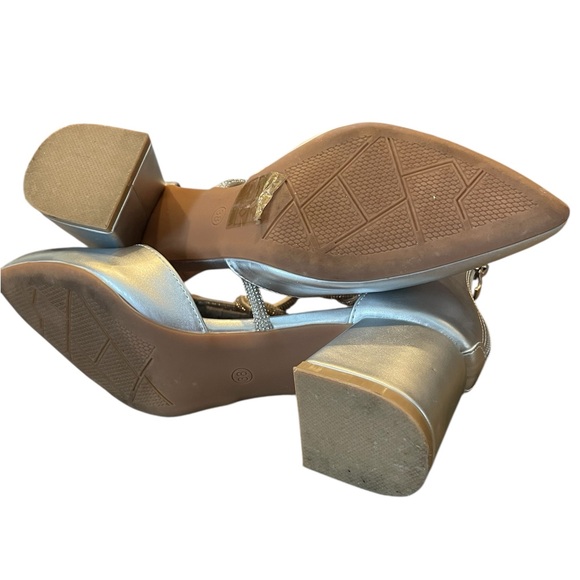 Patrizia Eluned Silver Sparkly Women's Ankle Strap Dress Shoes‎ By Spring Step - Picture 7 of 11